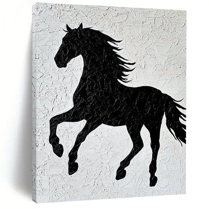 Black Horse Silhouette for Modern Minimalist Home & Equestrian - Themed Art Gallery STSC917