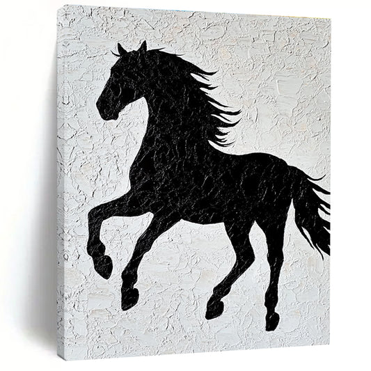 Black Horse Silhouette for Modern Minimalist Home & Equestrian - Themed Art Gallery STSC917