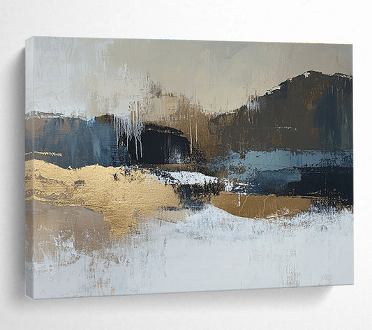 Gold - Accented Landscape Abstract Art for Luxury Hotel Lobby & Upscale Home Office SC226
