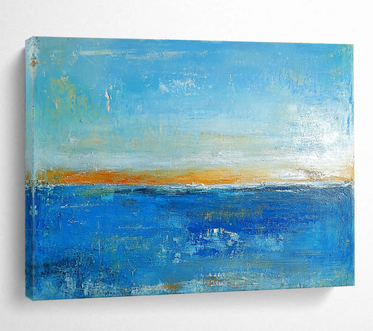 Blue - Orange Sea Abstract Art for Seaside Resort & Meditation Space SC034