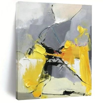 Yellow - Gray Geometric Abstract Art for Contemporary Kids’ Room & Design Studio Meeting Area DLZ1459
