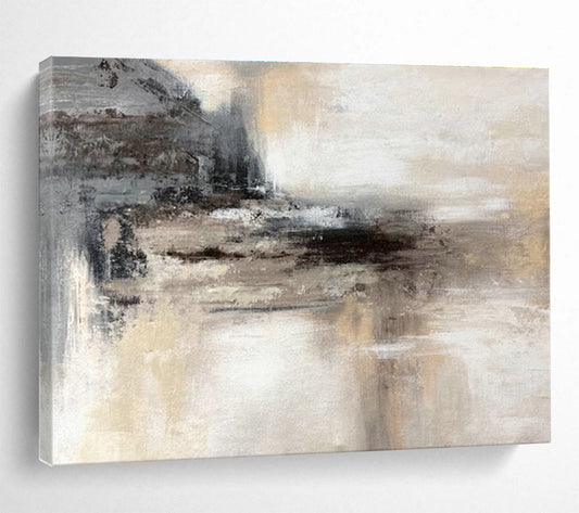 Gray - Brown Abstract Landscape Art for Industrial Loft Home Offices DLZ2666