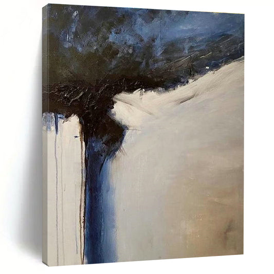 Blue and Gray Abstract Flow Art for Coastal - Inspired Office & Creative Studio DLZ2199
