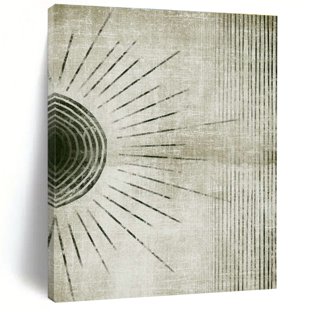 Vintage - Inspired Sunburst Art for Industrial Café & Retro - Chic Bedroom DLZ1371