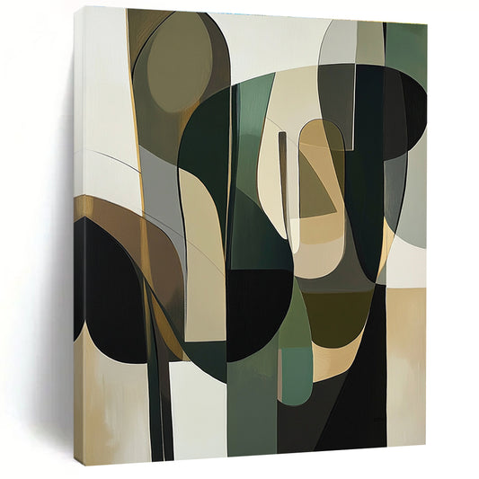 Geometric Green and Brown Abstract for Botanical - Themed Spa & Eco - Friendly Boutique STSC794