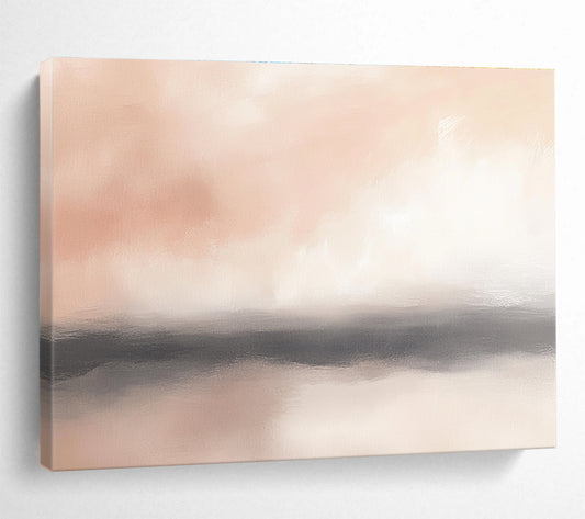 Soft Pink Horizon Abstract Art for Romantic Bedroom & Cozy Lounge SC360