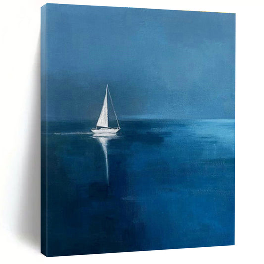 Solitary Sailboat Art for Nautical - Themed Home Studies DLZ0271