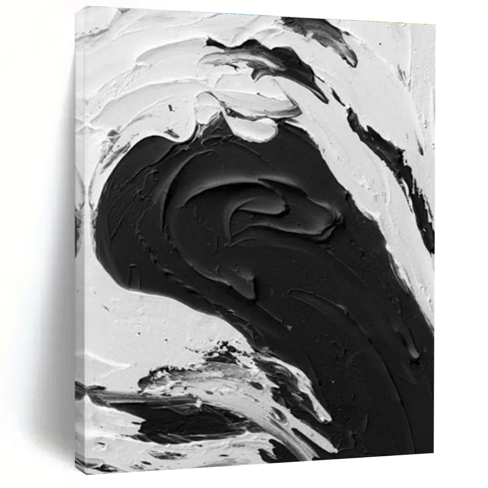 Black - White Dynamic Texture Art for Contemporary Art Space & Fashion Boutique DLZ2379