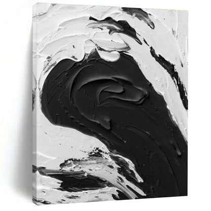 Black - White Dynamic Texture Art for Contemporary Art Space & Fashion Boutique DLZ2379