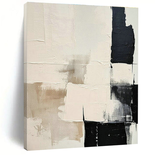 Beige - White - Black Abstract Art for Scandinavian - Style Home & Modern Art Café DLZ1875