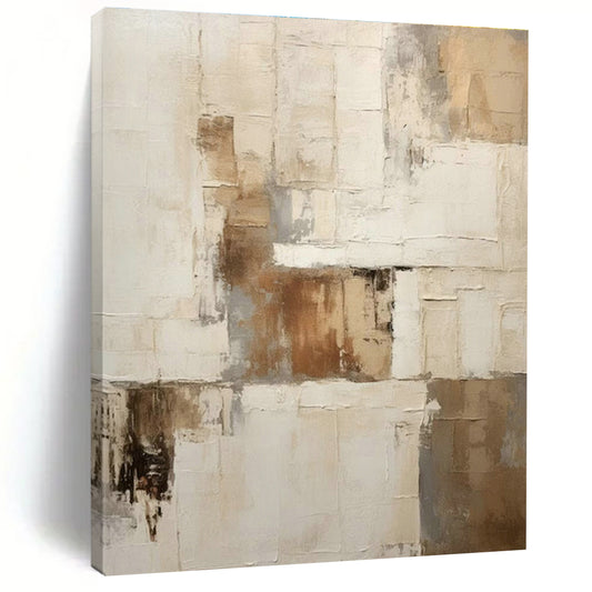 Soft Beige - Grey Abstract Art for Spa Retreat & Minimalist Nursery DLZ1317