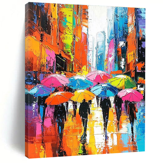 Colorful Umbrella Cityscape for Trendy City Apartment & Art - Loving Café STSC849