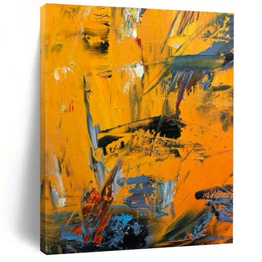 Vibrant Orange Abstract Art for Living Room & Kitchen DLZ0525