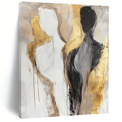 Abstract Human Forms in Neutrals for Scandinavian - Style Bedroom & Contemporary Art Gallery STSC441