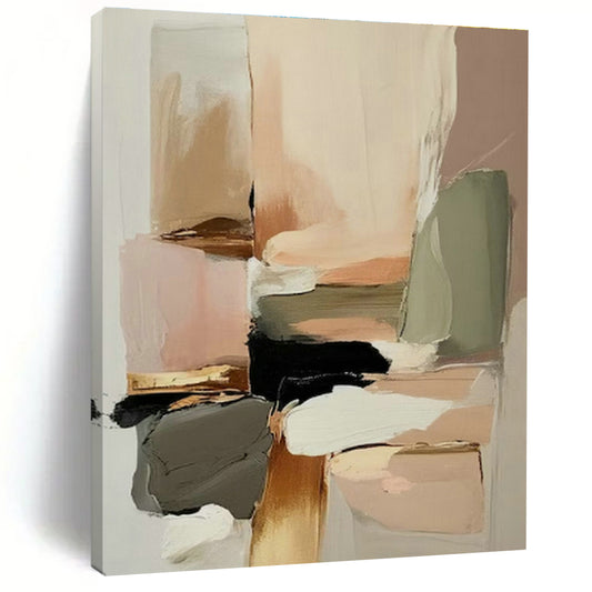 Morandi - Inspired Color Block Abstract Art for Scandinavian - Style Home Living Room & Minimalist Interior Design Studio DLZ1615