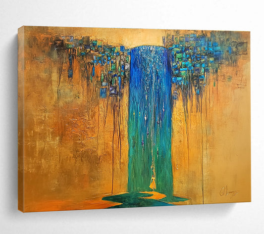Fantasy Waterfall Abstract Art for Bohemian Bedroom & Spiritual Meditation Space SC334
