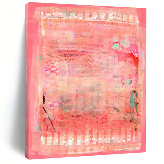 Pink - Grid Abstract Art for Chic Bridal Boutique Fitting Rooms DLZ0164
