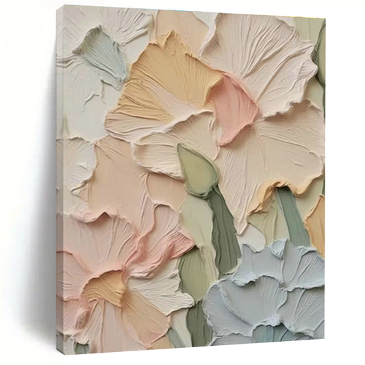 Textured Pastel Flower Art for Bohemian Bedroom & Garden - Themed Café DLZ1400
