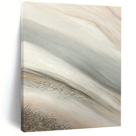 Silver - Beige Abstract Flow Art for High - End Jewelry Store & Luxury Yacht Cabin DLZ1497