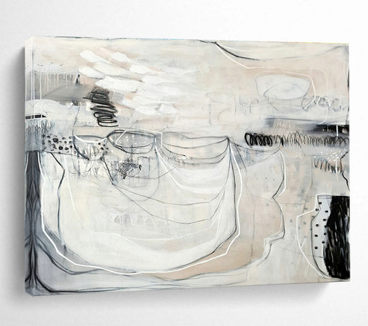 Black - White Line Abstract Art for Industrial - Style Lofts DLZ2458