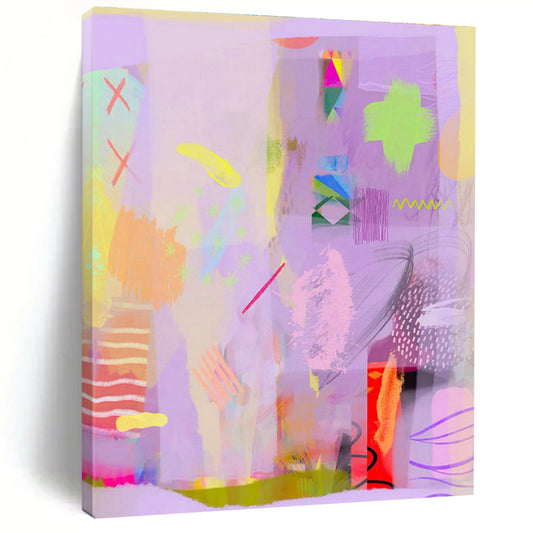 Light Purple Abstract Art for Modern Home Yoga Studio Corners DLZ0169