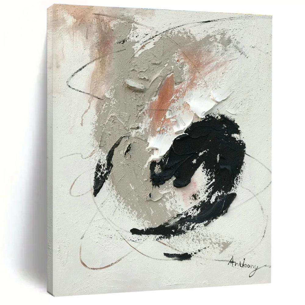 Gray - Black - White Abstract Art for Minimalist Gallery & Urban Apartment DLZ0819