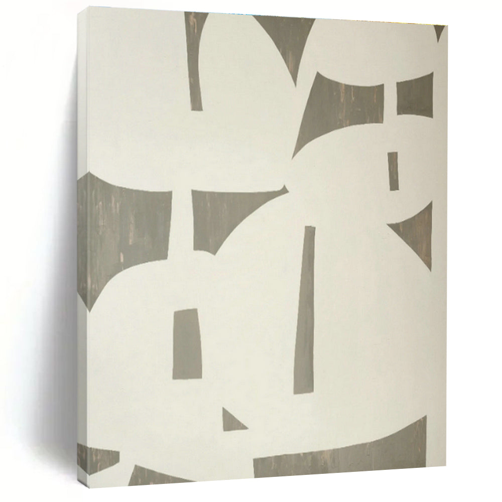 Gray - White Geometric Abstract Art for Corporate Office & Minimalist Living Room DLZ1082