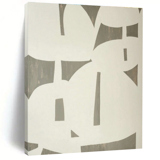Gray - White Geometric Abstract Art for Corporate Office & Minimalist Living Room DLZ1082