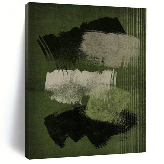 Expressive Green Brushstroke Art for Industrial - Style Loft & Artistic Workplace DLZ1379