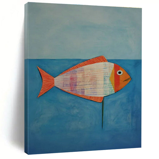 Collage Fish Art for Seaside Cottage & Children’s Playroom DLZ1763