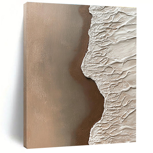 Textured Earth - Tone Shoreline for Rustic Farmhouse Dining Room & Nature Art Gallery STSC954