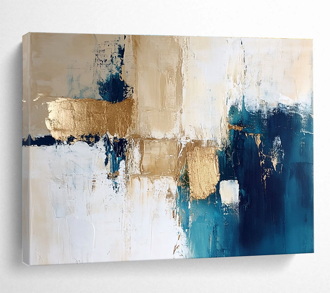 Blue - Gold Geometric Abstract for Design Studio & Urban Loft SC024