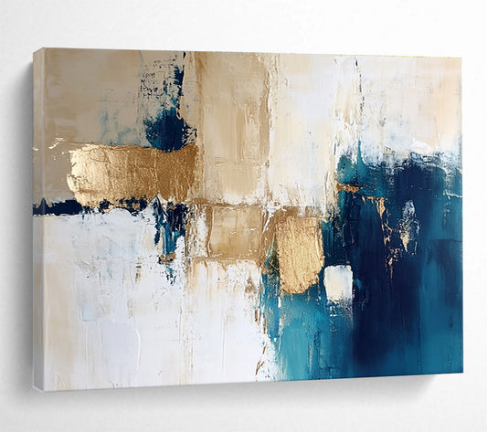 Blue - Gold Geometric Abstract for Design Studio & Urban Loft SC024