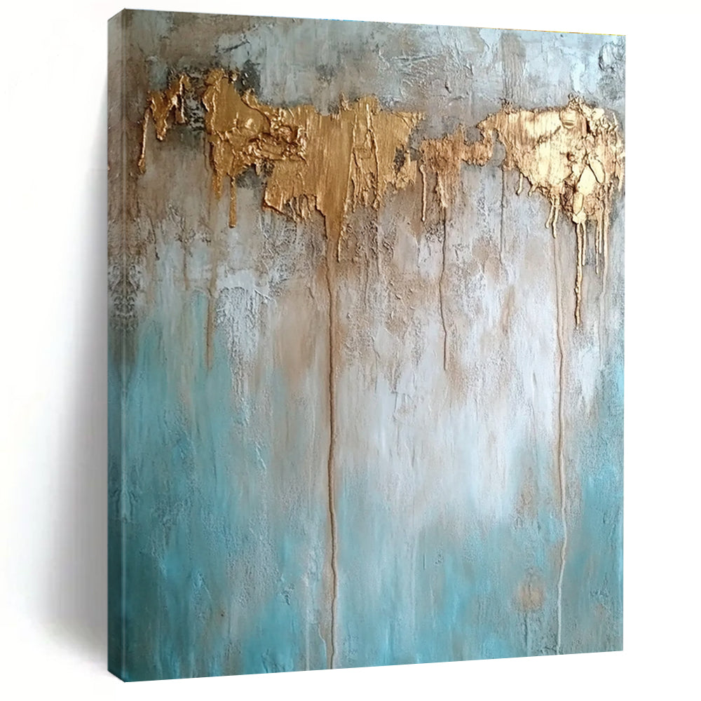 Gold - Drip Textured Art for Luxury Retail Store & High - End Home Dining Room STSC136