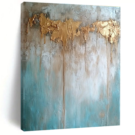 Gold - Drip Textured Art for Luxury Retail Store & High - End Home Dining Room STSC136