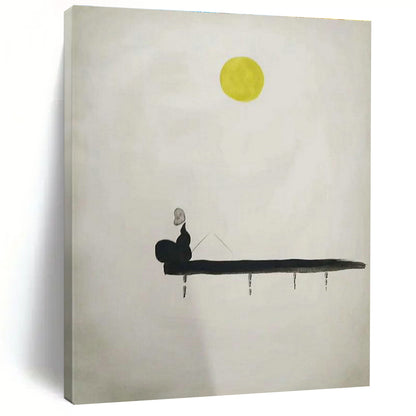 Moonlit Fishing Serenity Art for Coastal Bedroom & Zen Meditation Space DLZ2262