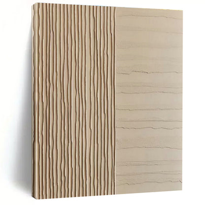 Beige Textured Lines Art for Minimalist Hallway & Design - Focused Office DLZ2178