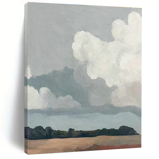 Minimalist Cloudscape Art for Modern Living Room & Art Gallery DLZ2163