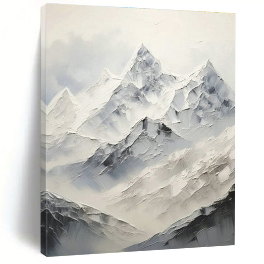 Snow - Mountain Abstract Art for Ski Lodge & Nature - Inspired Home DLZ1255