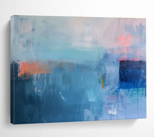 Blue - Toned Abstract Composition Art for Modern Lounge Bar DLZ2862