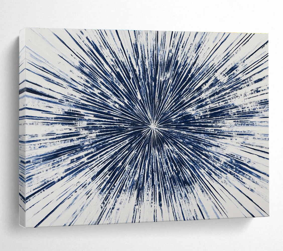 Blue Radial Burst Art for Modern Office Lobby & Art Gallery SC430