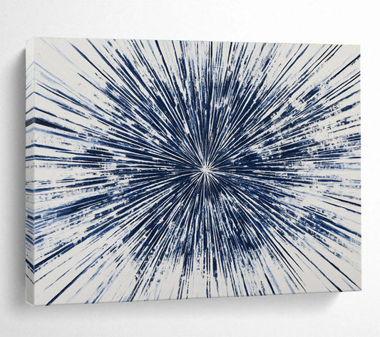 Blue Radial Burst Art for Modern Office Lobby & Art Gallery SC430