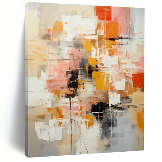 Orange - Pink Abstract Painting for Living Room & Dining Room DLZ0342