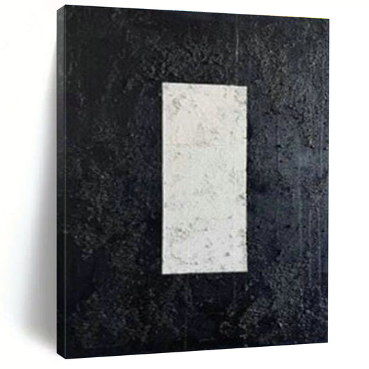 Black and White Rectangular Abstract Art for Modern Office Reception & Minimalist Living Room DLZ1980