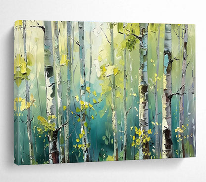 Lush Birch Forest Landscape Art for Nature - Loving Bedroom Retreat DLZ3054