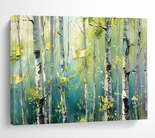 Lush Birch Forest Landscape Art for Nature - Loving Bedroom Retreat DLZ3054