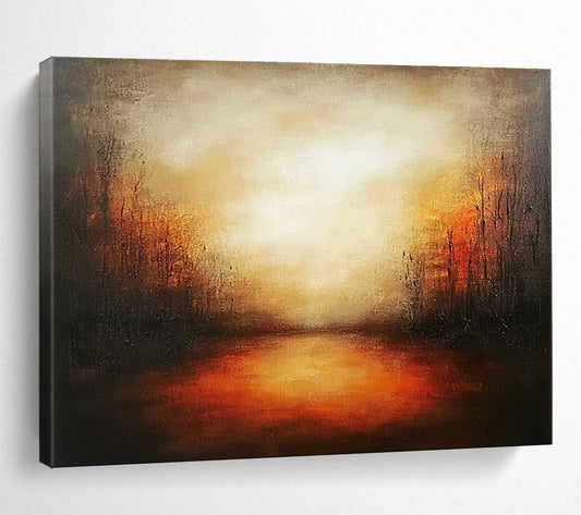 Dark Marsh Sunset Art for Rustic Hunting Lodge & Moody Literary Salon SC086