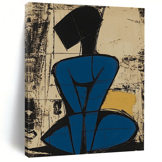 Abstract Figure in Blue for Mid - Century Modern Office & Avant - Garde Art Studio STSC984