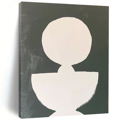 Abstract White Forms on Black for Modern Living Room & Art Gallery STSC1250