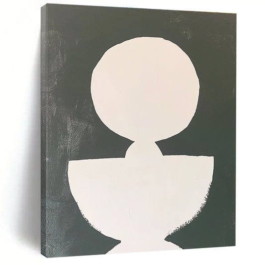 Abstract White Forms on Black for Modern Living Room & Art Gallery STSC1250